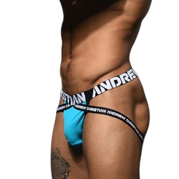 Andrew Christian ALMOST NAKED Moisture Control Jock Teal Medium - Picture 3 of 4